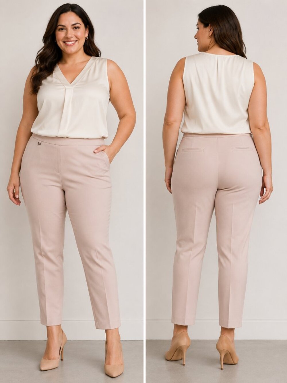 Adrianna Papell Blush Pink Pull-On Ankle Pants Size 12 NWT Dress Pants